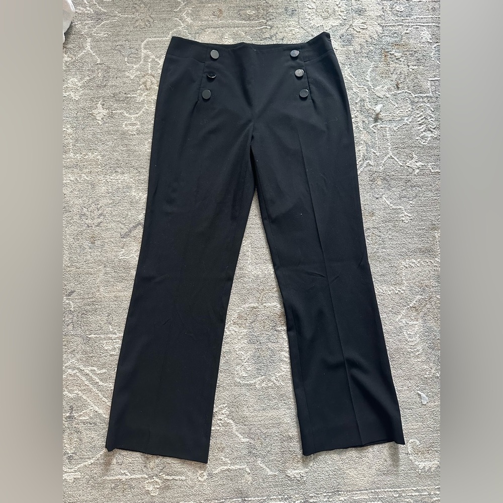 Kenneth Cole Reaction Black Sailor-Button High Waist Pants